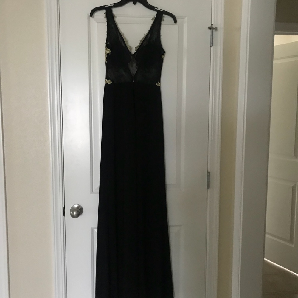 Black and gold blondie nite prom dress